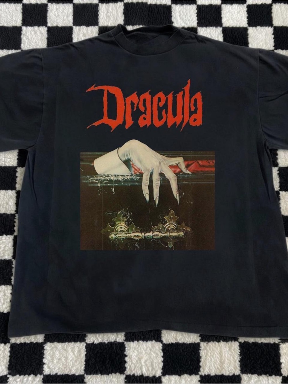 Gildan Black Dracula Graphic Tee with Red Logo
